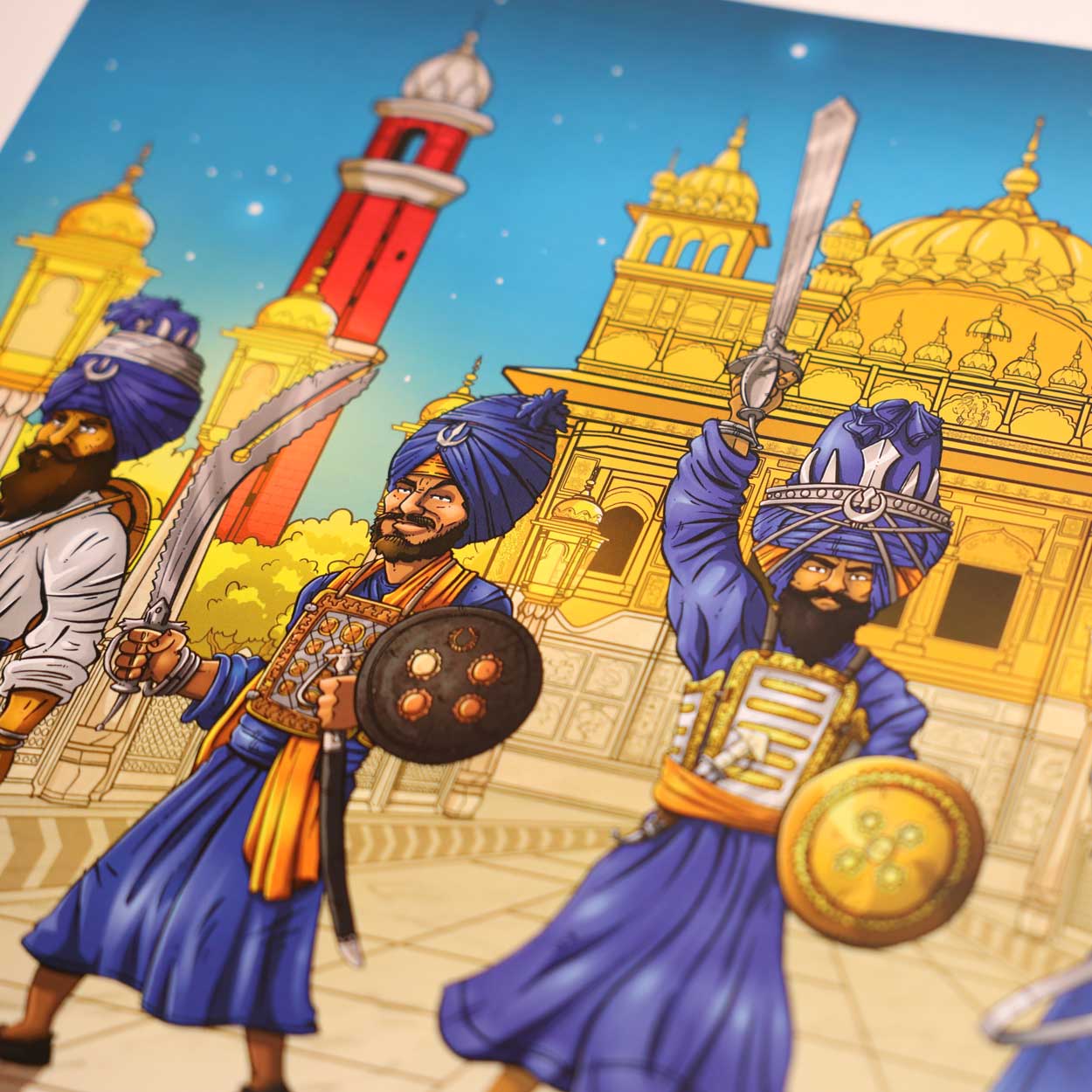 Darbar Sahib (Golden Temple) A3 Comic Art Poster